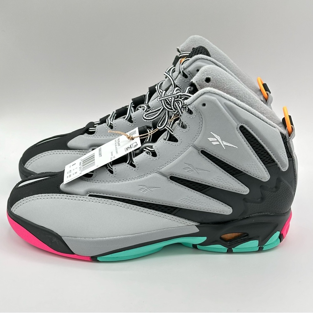 Men’s Reebok Blast Alamo US 8 Black Gray Blue Green Retro Basketball Lifestyle - Picture 8 of 12